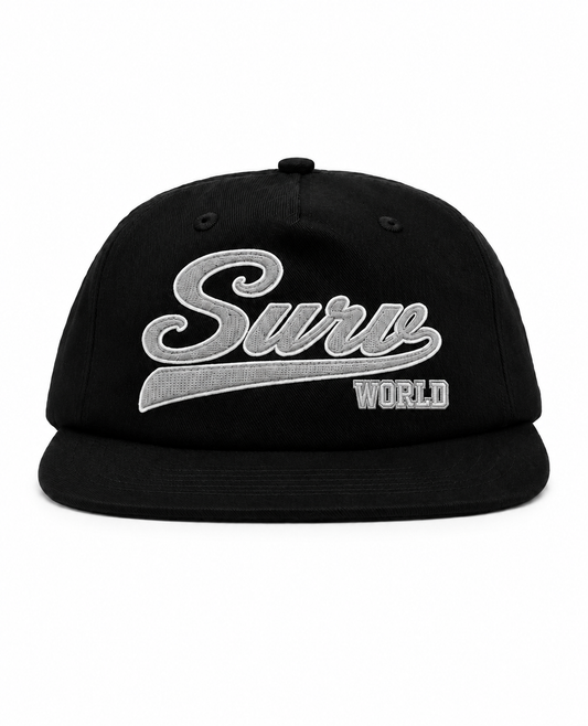 Black and Grey Surv World Hat