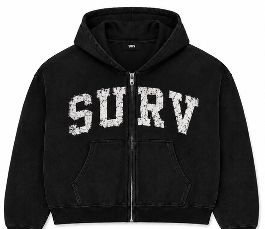 Surv Black Vintage Hoodie